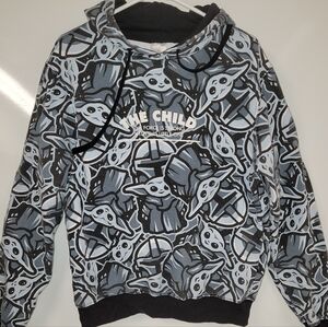 Disney Cute Baby Yoda Hoodie The Child "The Force Is Strong With This One", Med